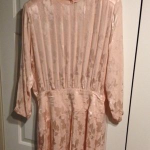 Nordstrom Point of View 1990s Vintage 100% Silk Pink Formal Dress Size 16 Plus